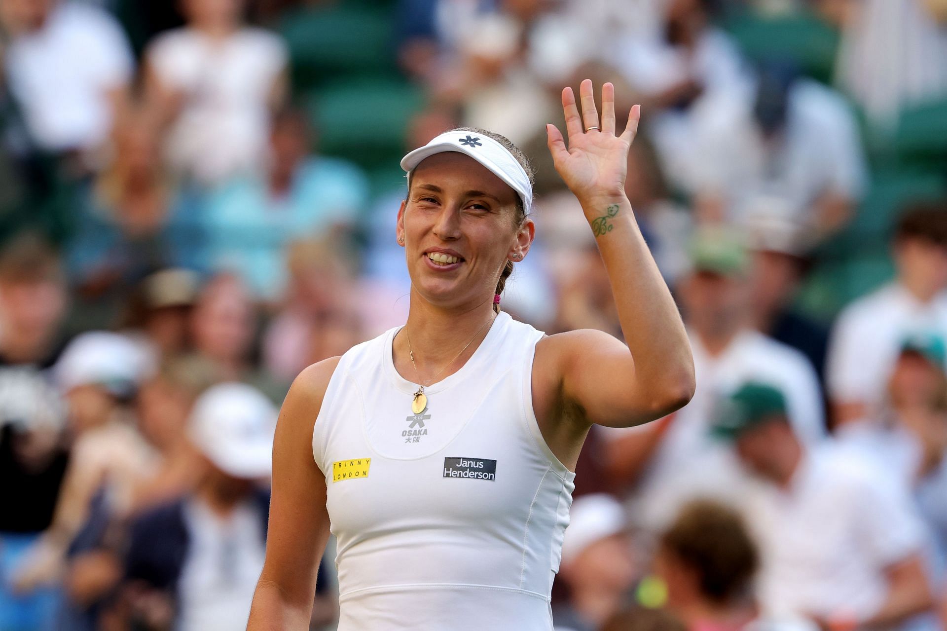 Elise Mertens celebrates after reaching 4R at Wimbledon | Image Source: Getty